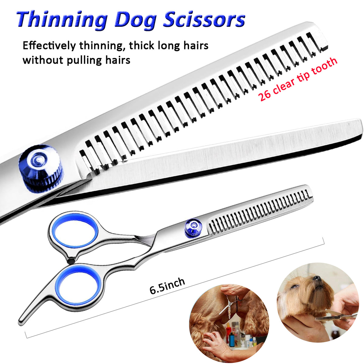 5 Pack Dog Grooming Scissors Set, Best Combo Dog Cat Grooming Kit, Professional
