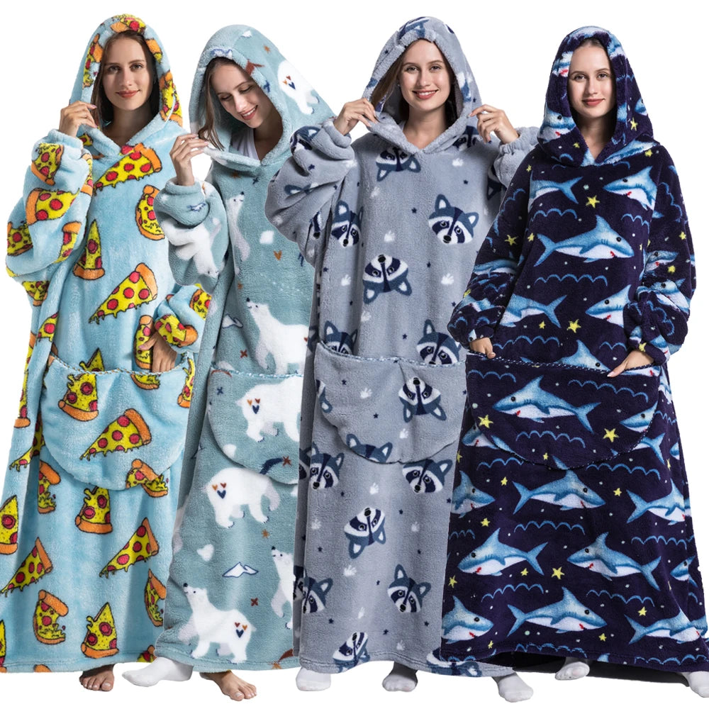 CozyCloud Oversized Wearable Blanket Hoodie